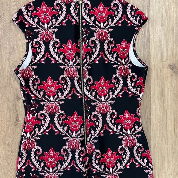 New York & Company NY&C Black Red Floral Pencil Dress Size 6 - Picture 8 of 8